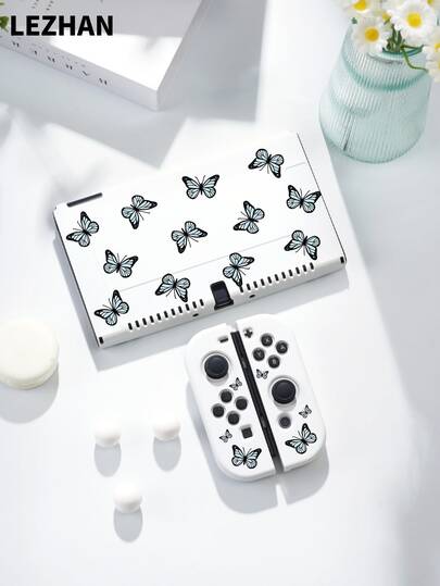 1pc Minimalist Blue Butterfly Pattern Protective Case, Suitable For Switch2 (2025), Switch NS/Switch OLED/Lite, Switch Gaming Console Accessories, Switch Protective Case, Romantic Gift For Switch Players