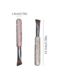 1支多功能化妆刷，奢华水钻三角高光刷，鼻部轮廓刷，小巧便携，柔软刷毛，优雅礼品 - 彩色 - 查看 4