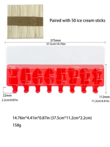 1pc 8-Cavity Fruit & Animal Shaped Ice Cream Mold, DIY Ice Cream Mold, Comes With Lid And 50pcs Wooden Sticks - Multicolor - View 20