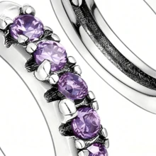 925 Sterling Silver Hoops Earrings Hypoallergenic Hoops Earrings With Zirconia Fashion High Quality Jewelry For Women Girls - Multicolor - View 2