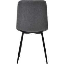 140x80 Cm Black Dining Table With 4 Chairs, Modern Kitchen Table And Chair Set, Dark Grey Linen Dining Chair, Black Wrought Iron Table Legs - Dark Grey - View 5