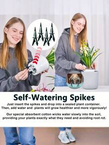 1Set No Transplanting Required, Water Absorption Cotton Rope Automatic Watering Insert, Slow-Release Self-Watering Insert, Suitable For Indoor/Outdoor Plants, Flower Pots, Easy To Install, No Electricity Required - Multicolor - View 4