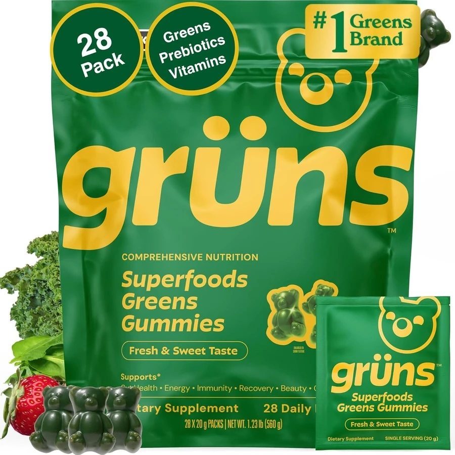 Gruns Adults Super Greens Multi-Vitamin Gummies - 低糖 - 查看 1
