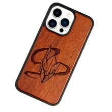 Funda Compatible con iPhóne Madera Solo Levelinn Comandante Higris Madera Grabada Anime Protector Carcasa Anticaídas a Prueba De Golpes TPU. - Madera - Ver 1
