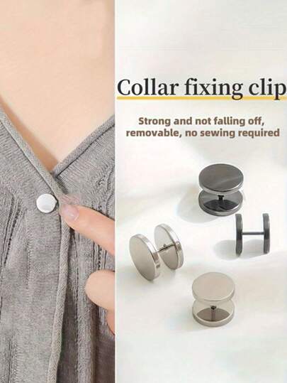2pcs/Set Seamless Spiral Clip-On Cuff Buttons - Detachable Metal Cuff Clips Suitable For Sweaters, Skirts, Pants Hems | Mixed Colors | Fashion Decorative Buttons For Collars, Cuffs And Garment Alterations, Clothing Clips, Hem Fixers, Minimalist Clip Design, Fabric Clips, Halloween Accessories, Teacher's Day