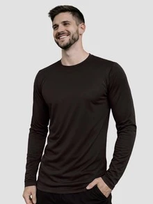 Men's Long Sleeve Dry Fit T-Shirt For Gym And Workout - Black - View 1