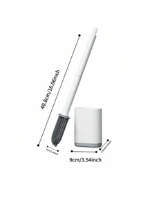 1pc Minimalist Toilet Brush Set, Wall-Mounted Double-Sided Brush Head Cleaning Tool, No Dead Angle Bathroom Cleaner, Detachable Handle, Suitable For High-End Hotels And Commercial Use - Multicolor - View 9