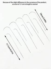 Set de 5 agujas de cuentas dobladas, con apertura en el medio para enhebrar, agujas para cuentas de semilla, agujas de cuentas giratorias, herramientas finas para enhebrar cuentas, suministros para hacer joyería - Aguja para abalorios curva y abierta - Ver 1