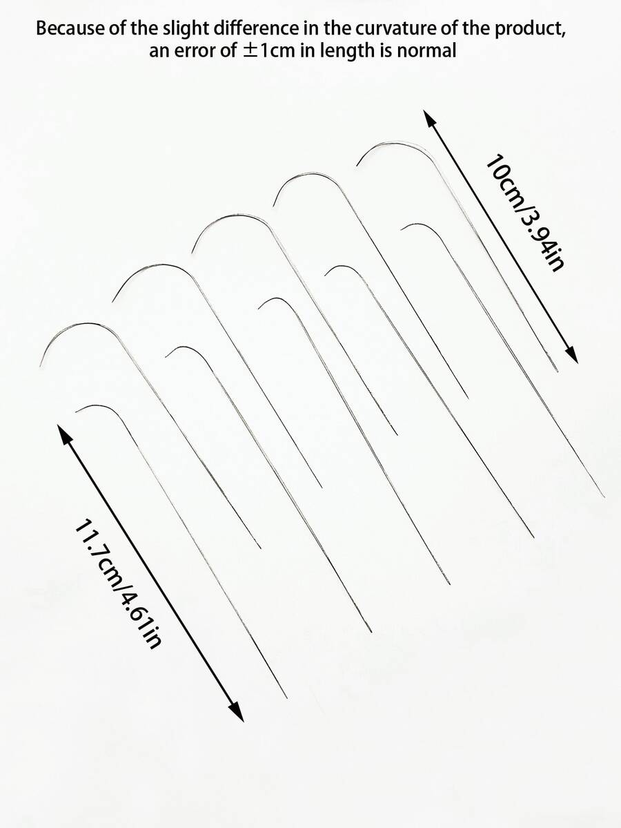 Set de 5 agujas de cuentas dobladas, con apertura en el medio para enhebrar, agujas para cuentas de semilla, agujas de cuentas giratorias, herramientas finas para enhebrar cuentas, suministros para hacer joyería - Aguja para abalorios curva y abierta - Ver 1