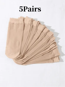 5/10/20/30 أزواج جوارب كاحل بلون واحد، مناسبة للارتداء اليومي العادي - متعدد الألوان - مشاهدة 17