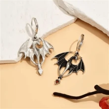 1 Pair Gothic Retro Dragon Pendant Earrings, Fashion Punk Party Earrings Gift For Women - Antique Silver - View 5