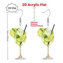 Women's Fashion Dangle Earrings – Summer 2D Acrylic Oktoberfest Beer Glass & Orange Juice Drink Drop Earrings, Minimalist Creative Fresh Fashion Jewelry - Multicolor - View 2