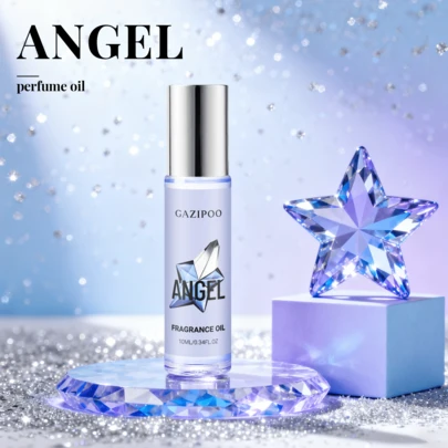 蓝色五角星天使之心优雅香氛，持久清新，美食东方香调，融合柠檬、橙子、琥珀和檀香，提升自信与魅力，星形设计象征我的心，适合作为情人节和节日礼物。