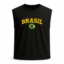 Men's Tank Top, Macho Style, Brazil, Gym, Workout, Fitness T-Shirt, Streetwear - Negro - Ver 2