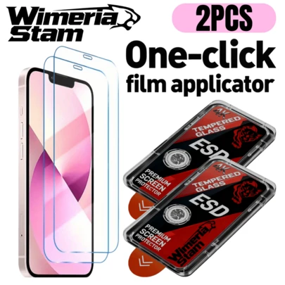 2片装超清9H钢化玻璃屏幕保护膜，全覆盖 11/12/13/14/15/16/17 Pro Max和16 Plus/XR，防气泡，防刮花