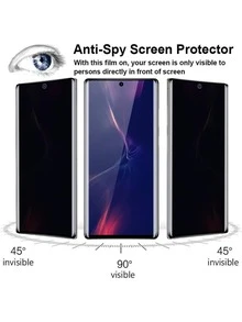 2片裝 3D 曲面 9H 防窺鋼化玻璃螢幕保護貼，適用於 Galaxy S26 S25/ NOTE 15/Honor 400 600/ Reno/Realmer，防刮、防爆、防偷窺，全螢幕覆蓋隱私保護膜 - 2Pcs - 查看 3