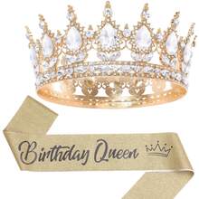 2pcs/Set Baroque Bridal Crown + Shoulder Strap, "Birthday Queen" Set, Bridal Crown Headpiece, Wedding/Birthday/Christmas Party, Suitable For Women, Masquerade Party Headpiece - Multicolor - View 22