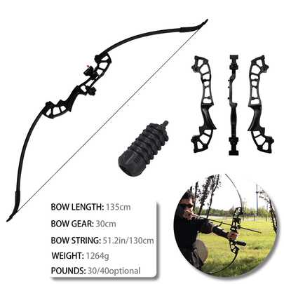 طقم عقدة الفراشة وسهام للصيد في الهواء الطلق، يشمل ماص الصدمات، معدات ممارسة رماية القوس في الهواء الطلق، هدية للرجال والنساء في المناسبات والأعياد