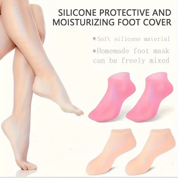 1 Pair Of Silicone Moisturizing Socks For Dry Cracked Feet, Moisturizing Socks, Non-Slip Moisturizing Heel Socks, New Upgraded Thickened Moisturizing Exfoliating Silicone Socks, SPA Gel Moisturizing Socks, Foot Care After Pedicure, Suitable For Dry Cracked Female Feet, Ultra-Stretch Foot Care Pedicure Socks, Help Soften Feet, A Great Gift For Mother's Day, Christmas Or Ramadan