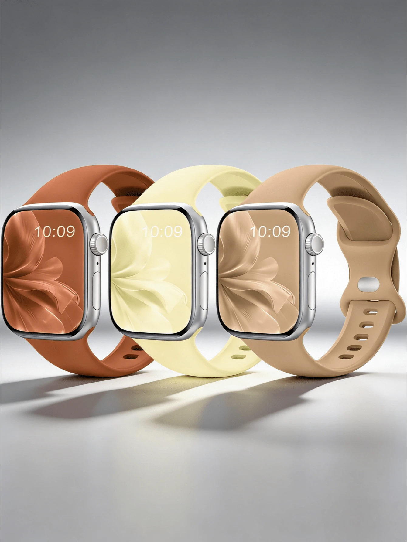 3条装硅胶表带，适用于38/40/41/42/44/45/49毫米 Ultra/SE/8/7/6/5/4/3/2/1，男女通用时尚款