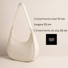 Minimalist Small Compact Women's Bag With Zipper In Gold Details In Fashion - French Vanilla - 查看 5