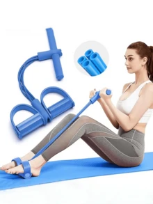 1Pc Four Foot Pedal Pull-Up Device, Sit Up Exercise Support Frame, Arm Tension Rope, Leg Tension Device, Multifunctional Home Fitness Equipment, Yoga Abdominal Strengthening Elastic Band Tension Rope - Multicolor - View 1