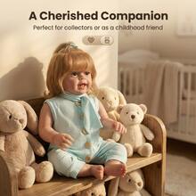 NPK 24英寸重生幼儿公主娃娃 Yannik 金发 3D皮肤，血管清晰可见 高品质收藏艺术娃娃 女孩 - 布身體 - 查看 6