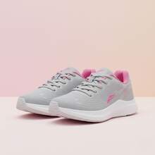 Tênis Feminino Sneakers Casual para Academia Corrida e Caminhada - Cinza/Pink - Visão 4