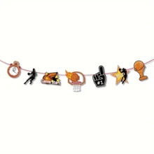 1pc Basketball Birthday Party Banner - Sports Theme Hanging Decoration With "Happy Birthday" Design, Jersey Style Paper Bunting For Indoor/Outdoor Celebration, Suitable For Basketball Sports, Basketball Games, Wall Decor, Sports Events And Anniversaries - Multicolor - View 12