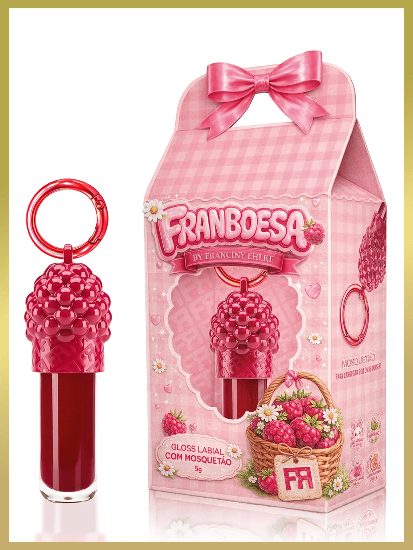 Franciny Ehlke Raspberry Lip Gloss 5g (That Soft Lip Effect With A Vinyl Shine) - Raspberry - View 1