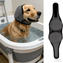 Waterproof Dog Ear Covers, Suitable Even For Mischievous Puppies. Just Place And Press, No Need To Pull Or Lure With Food. - Black - View 4