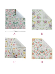 20pcs Disposable Paper Napkins, Suitable For Wedding, Banquet, Hotel And Party Table Decorations. Vintage Leaf, Flower And Bee Printed Napkins, Double-Layer Design, Ideal For Birthday, Afternoon Tea Themed Party Decorations, Party Napkins And Baby Shower - Floral Print - View 5