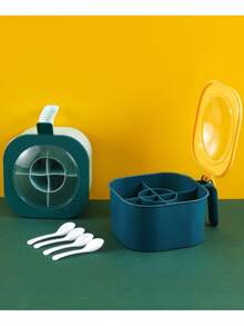 Four-Compartment Spice Storage Box With Spoon - Integrated ABS Spice Container Set, Ideal For Home And Restaurant Use, Rechargeable Kitchen Spice Storage Box, Magnesium Rod/Flint-Free - Multicolor - View 4