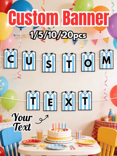 Custom Birthday Party Decorations, DIY Digital Printable Soccer Banner, Custom Birthday Photo Banner, Personalized Football Party Decorations For Kids, Valentine's Day & World Cup Party Decor