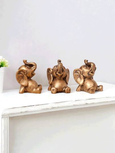 Figura decorativa de elefante de lujo y buen augurio, para decorar la sala de estar, la entrada, el gabinete de TV, estantería, escritorio. Artesanía de resina de alta gama para decoración del hogar, regalo de inauguración de casa y negocio