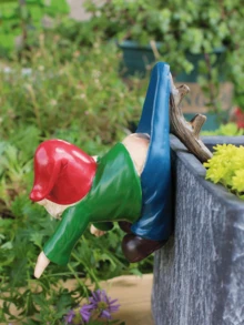 矮人造型花盆架，乌龟花盆架，树脂矮人雕像，趣味花盆架，可爱攀爬乌龟花盆架，花园围栏，阳台，庭院（矮人） - E - 查看 7