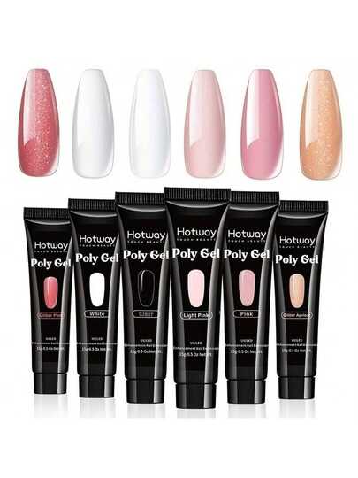 HOTWAY 15克凝胶延长胶，10种颜色可选，速干凝胶美甲延长胶，持久自然，适合DIY美甲或作为礼物——女士必备凝胶美甲延长胶