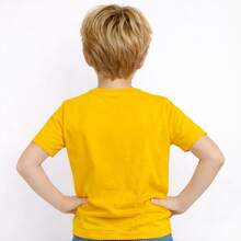Basic Children's T-Shirt, 100% Cotton, Boys' Sizes 0 To 16. Lightweight And Cool For Everyday Wear, School, Outings, And Parties. - Egg Yolk Yellow - View 2