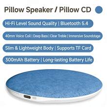 Alto-falante de Travesseiro, Alto-falante Sem Fio Slim, Alto-falante Portátil Estéreo de Ajuda para Dormir, Alto-falante de Travesseiro, Alto-falante de Travesseiro de Ajuda para Dormir, Suporta Reprodução via Bluetooth e Cartão TF - Azul - Visão 4