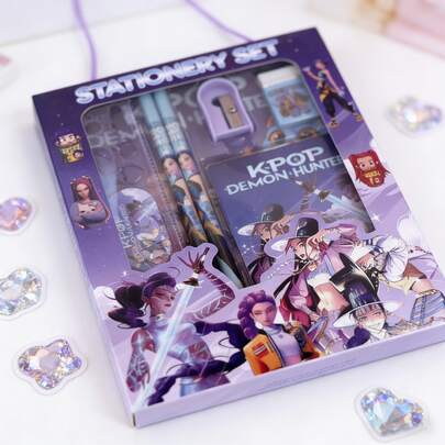 Set de papetărie cu tematică KPOP - Produse vibrante cu design artistic K-Pop Idol Group, Consumabile durabile de înaltă calitate, Ambalaj în cutie cadou, Ideal pentru întoarcerea la școală, Studiul zilnic, Organizarea biroului și proiecte creative, Cadoul perfect pentru fanii K-Pop, entuziaștii Idol Group, studenți, iubitori de papetărie și colecționari