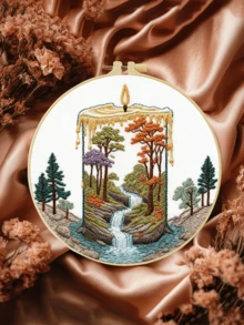 20x20cm/7.9x7.9in Hand Embroidery Kit, Suitable For Beginners, Includes Embroidery Fabric, Instruction Manual, Embroidery Hoop And Needles, Great Gift For Friends And Family, Also Applicable For Handmade Crafts For Furniture And Office - A - View 15