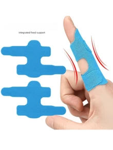 4pcs-Pack Pre-Cut Dual-Strap Asymmetric Finger Wraps | Elastic Support For, Comfortable Muscle Effort Patches, Pre-Curved Finger Wrapping, Lightweight Support, Breathable Polyester Fiber - View 3