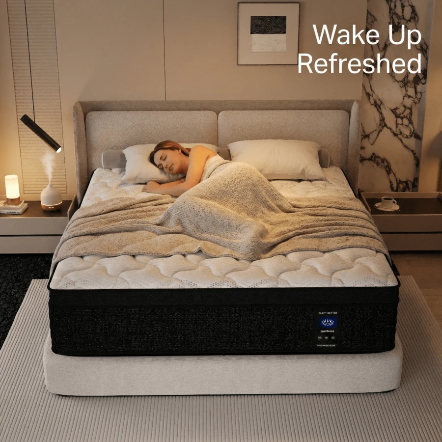 MRH 10" 12" 14" Memory Foam Hybrid Mattress Twin Full Queen King Size Boxed Bed Medium Firm Soft Comfortable Sweet Night Sleep Modern Home Bedroom Furniture - 12 inch(30cm) - Xem 1