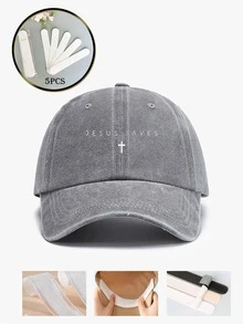 經典復古 Y2K 水洗「Jesus Saves」原創棒球帽卡車帽，男女通用，適合四季春夏秋冬，情人節、單身派對、父親節、母親節、教師節、開學季、萬聖節、新娘、學生、教師的完美禮物，女性夏季旅遊海灘必備，女性海灘帽，新娘婚禮必備，粉色、黑色波多黎各休閒女款卡車帽配件 - A - 查看 9