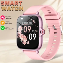 全新热销 1.83 英寸全屏触控智能手表，男女皆宜，具有无线通话功能、计步器、卡路里、多种运动模式、通知、远程摄像头、音乐控制和健身追踪功能，支持 Android 和 iOS 无线连接，是圣诞节、万圣节的绝佳礼物 - 彩色 - 查看 8