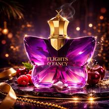 Fragance World  Perfume mujer 100 ml Eau de Parfum Flights of Fancy Starborn – Aroma dulce floral afrutado – Larga duración – Frasco forma mariposa cristal morado y dorado – Perfume elegante para noche y regalo – Envíos a España en 24/48h - Floral - Ver 2