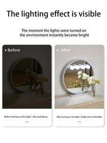 Lámpara de iluminación minimalista y conveniente con LED, adecuada para habitación, sala de estar, baño, pasillo, pasillo, espejo de maquillaje, lámpara de iluminación para múltiples escenarios, ventosa trasera para una fácil instalación, lámpara de mesita de noche para iluminación nocturna - luz de tocador - Ver 3