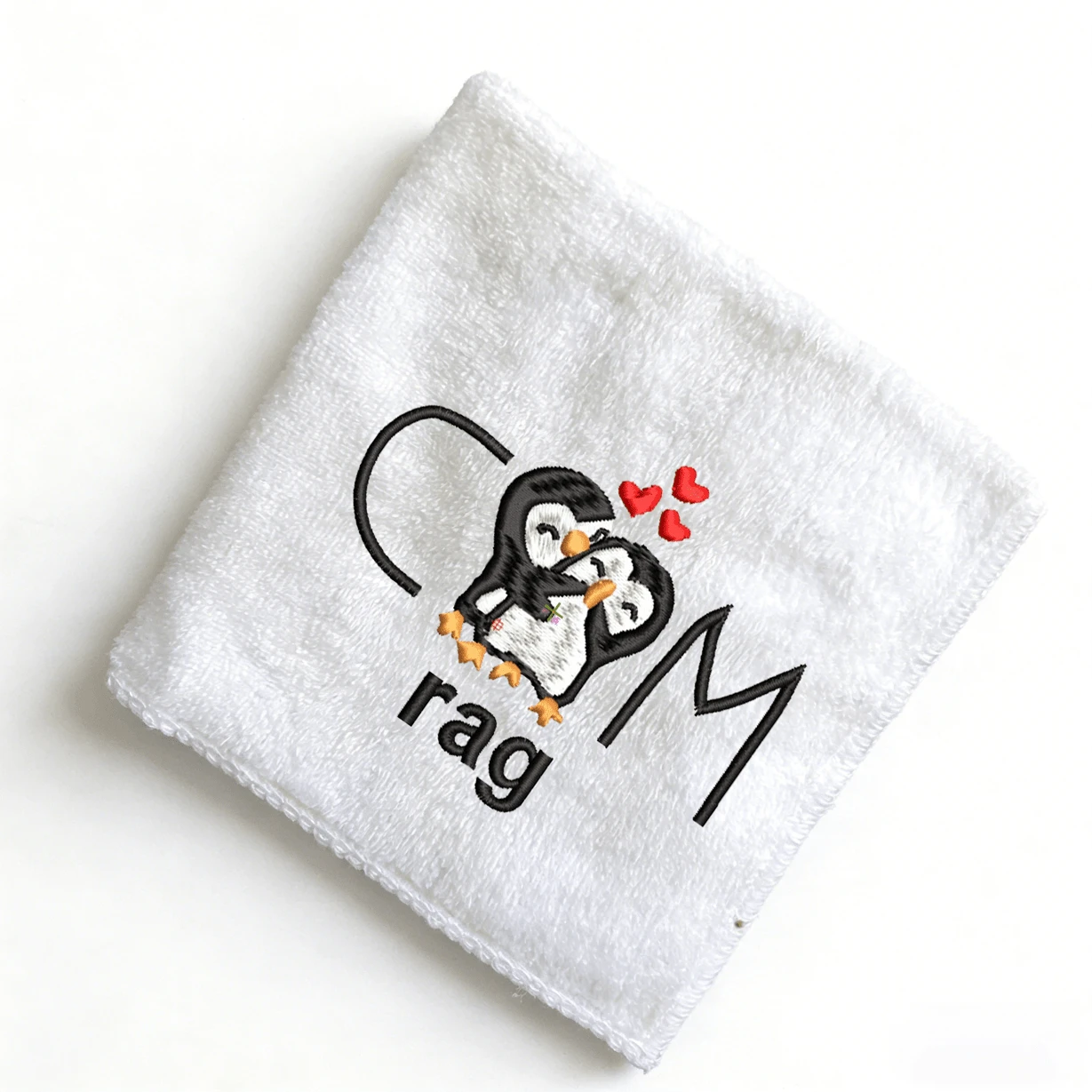 1pc 30*30cm Embroidered Letter Funny Washcloth, Suitable As Gifts For Boyfriend, Wedding/Honeymoon, Thanksgiving, Christmas, Valentine's Day, Partner's Birthday, Anniversary, White Elephant, Gag Gifts - White - View 1