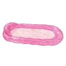 1 pieza Flotador inflable para piscina, diseño de onda, unicolor transparente minimalista, adecuado para piscina, fiesta en la piscina, flotadores inflables acuáticos, dispositivo flotante inflable, fiesta en la playa, actividades en la playa, material de PVC duradero, portátil, requiere compra por separado de una bomba de aire - Sillón reclinable con diseño de ondas - Ver 14