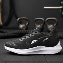 Women's Lightweight And Comfortable Athletic Sneakers For Running And Gym - Đen/Trắng - Xem 2